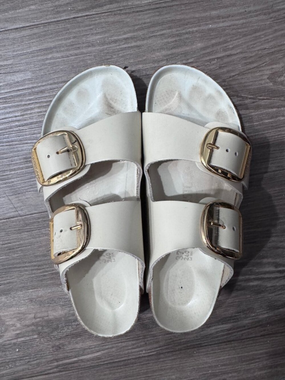 Birkenstock Arizona Big Buckle Slide Sandal (Women) ECRU, Size 6-6.5US / 37EU B